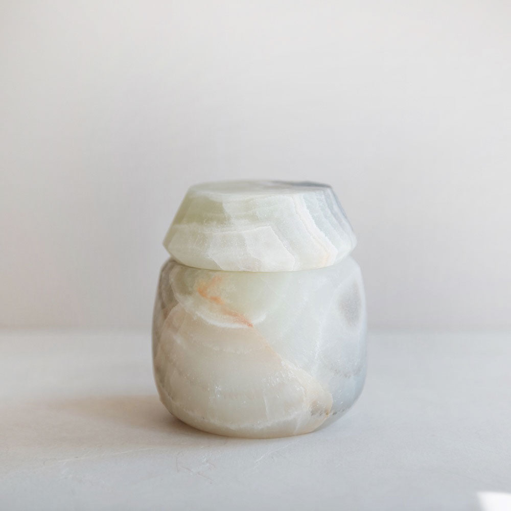 Hand-carved Green Alabaster Canister – roaniris.co