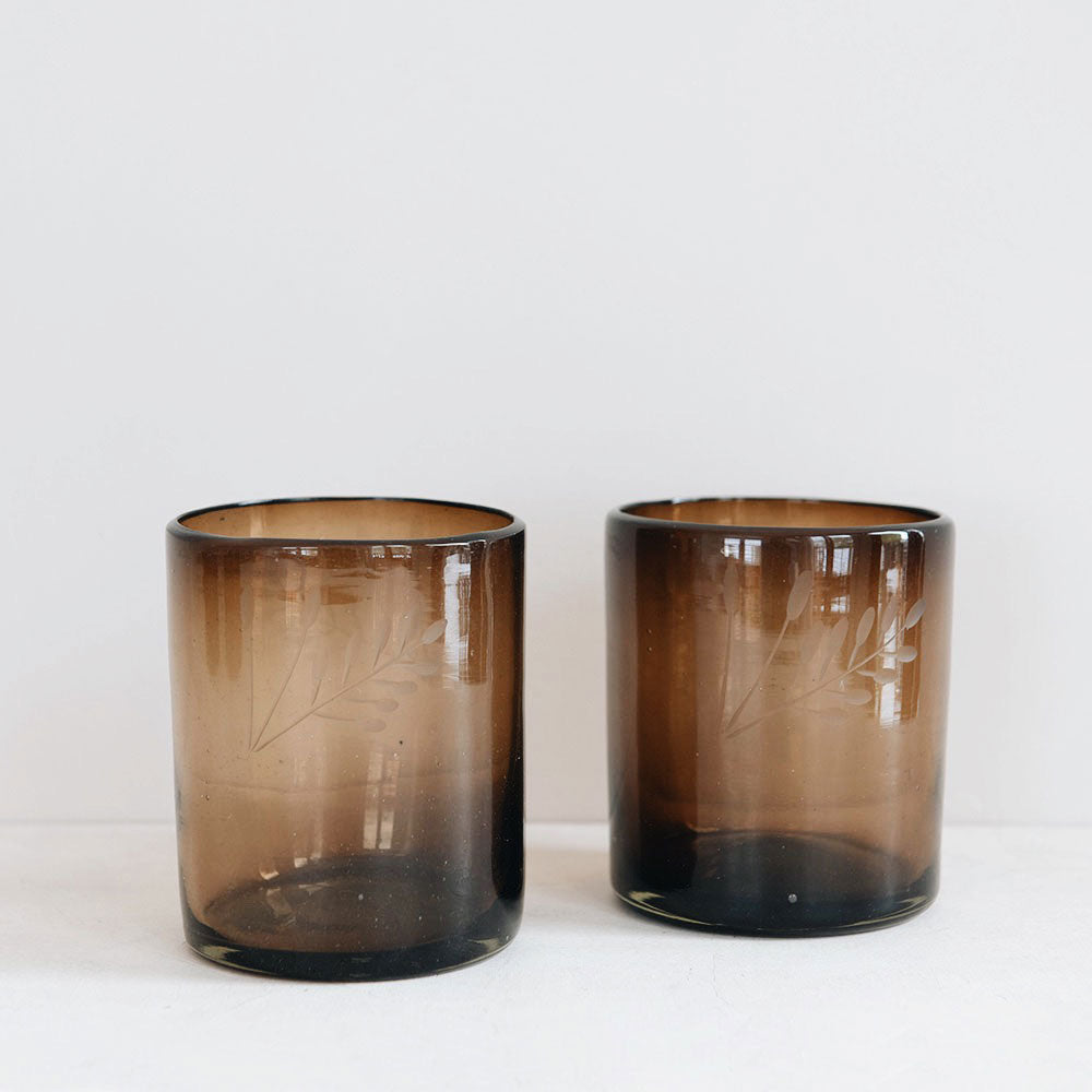 Hand-etched Tumbler - Umber