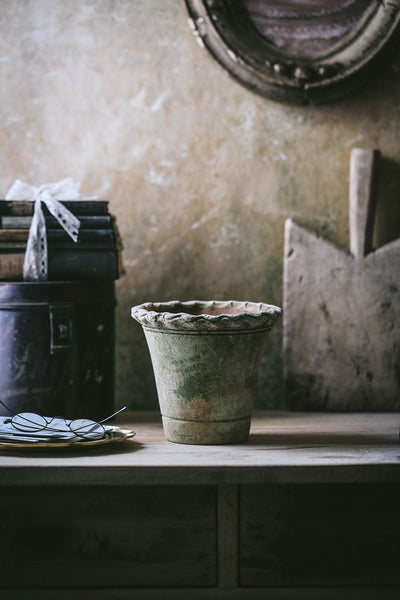 Aged Terracotta Petal Planter