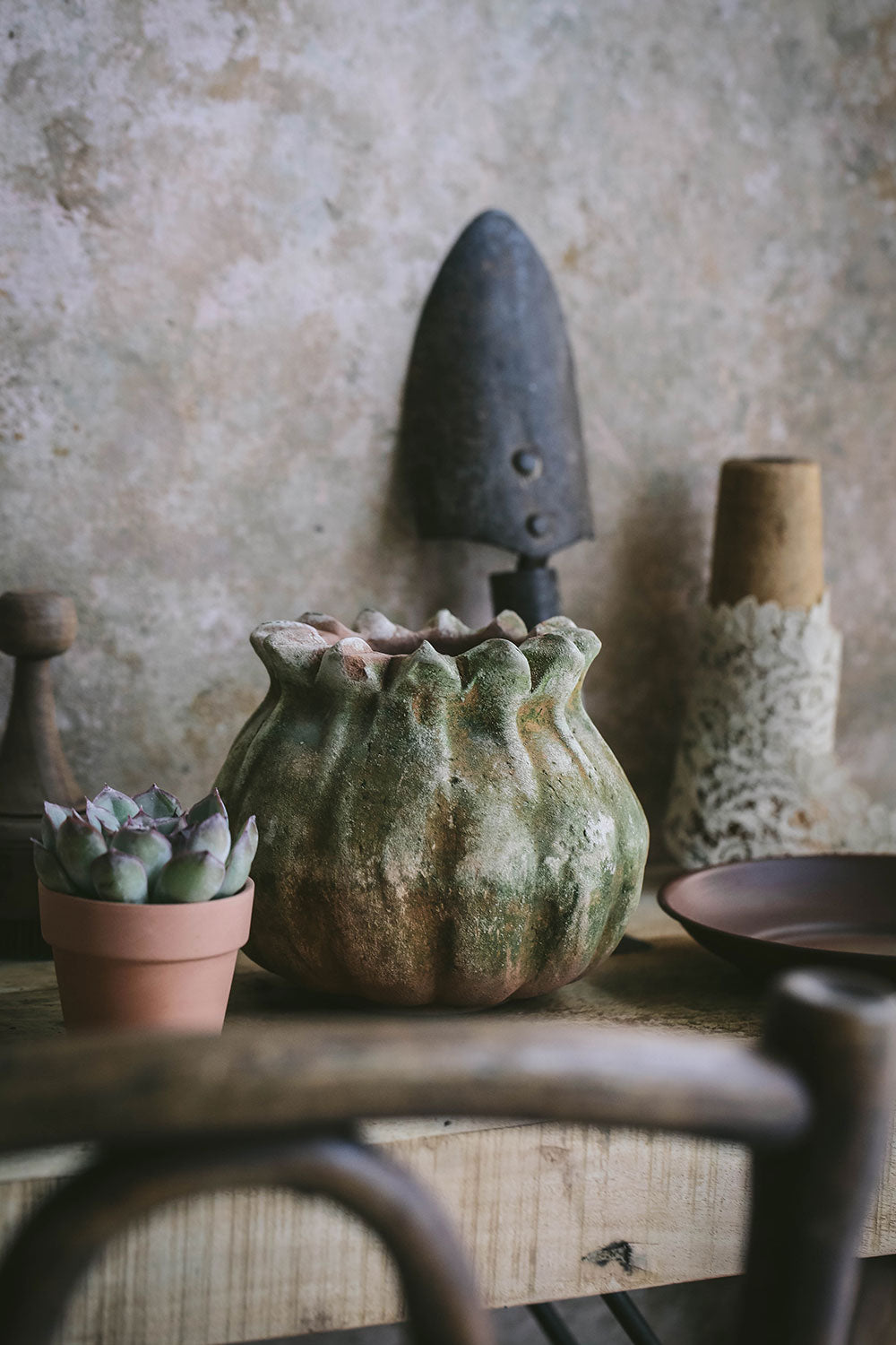 Aged Terracotta Poppy Planter