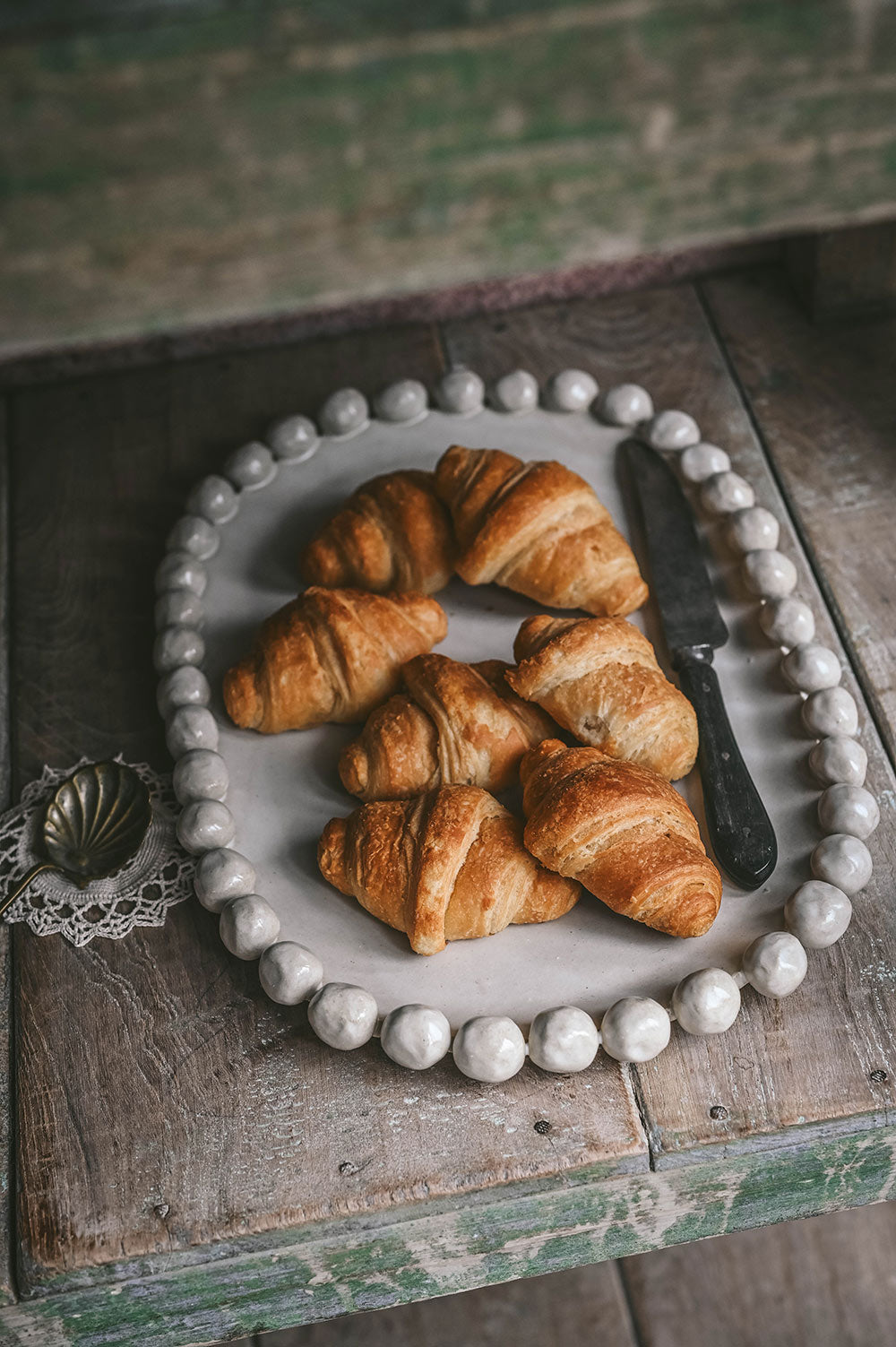 Large Beaded Ceramic Tray