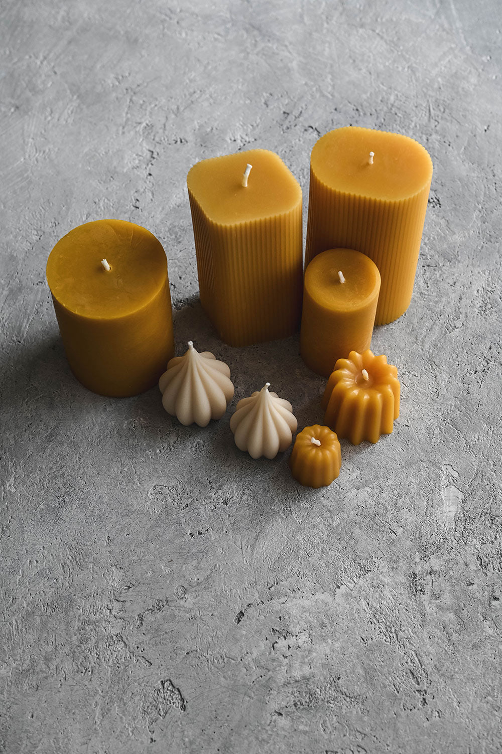 Fluted Oval Beeswax Pillar Candle