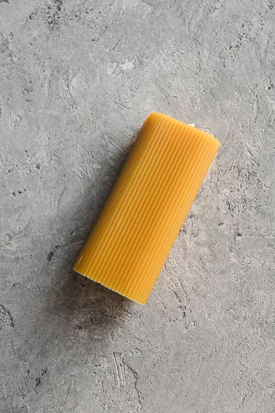Fluted Oval Beeswax Pillar Candle