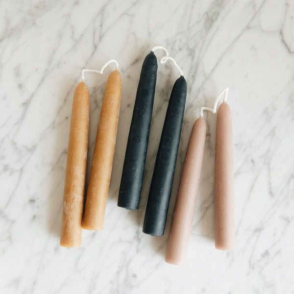 Beeswax 6" Taper Candle Set