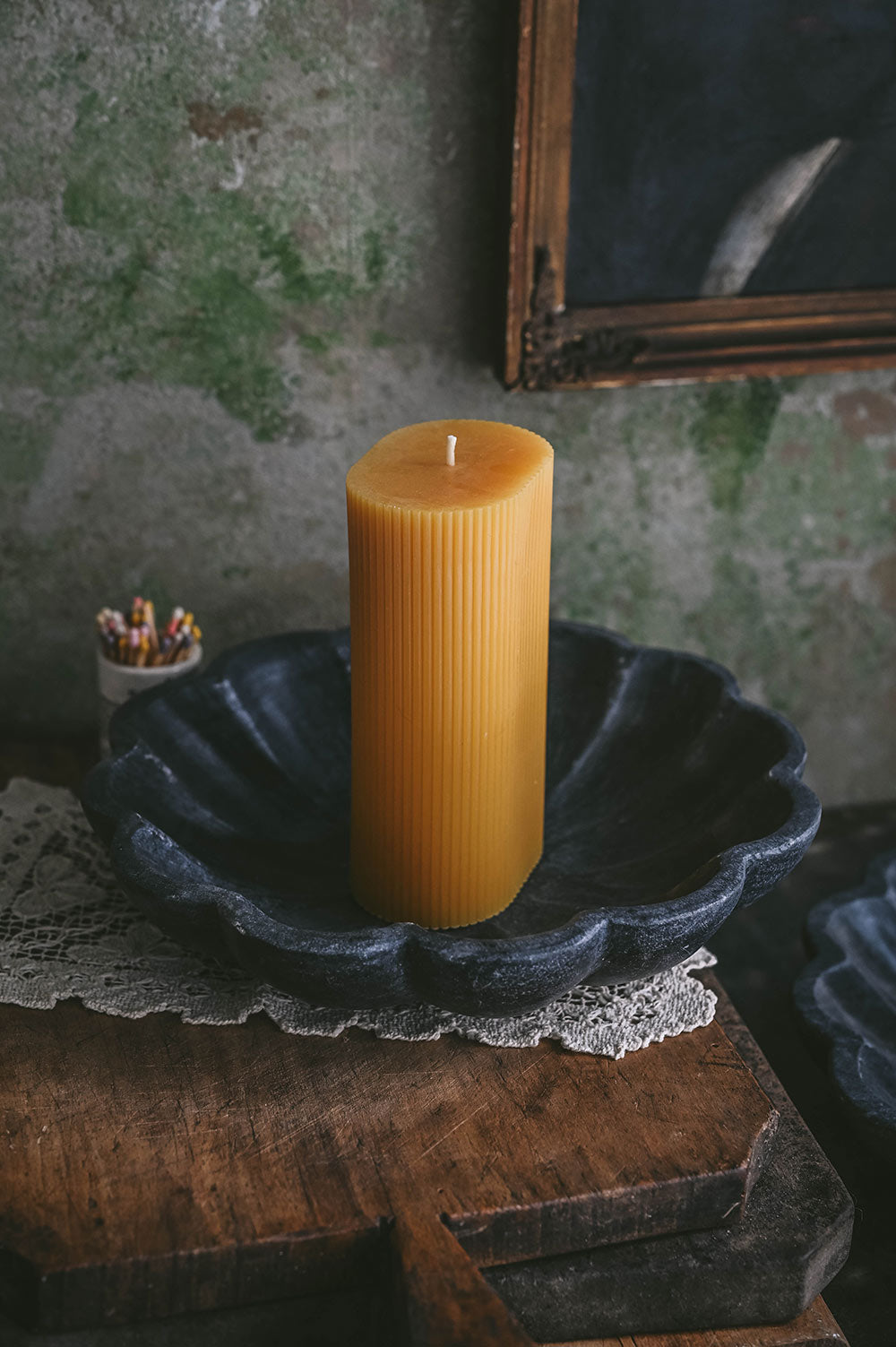 Black Marble Scalloped Tray