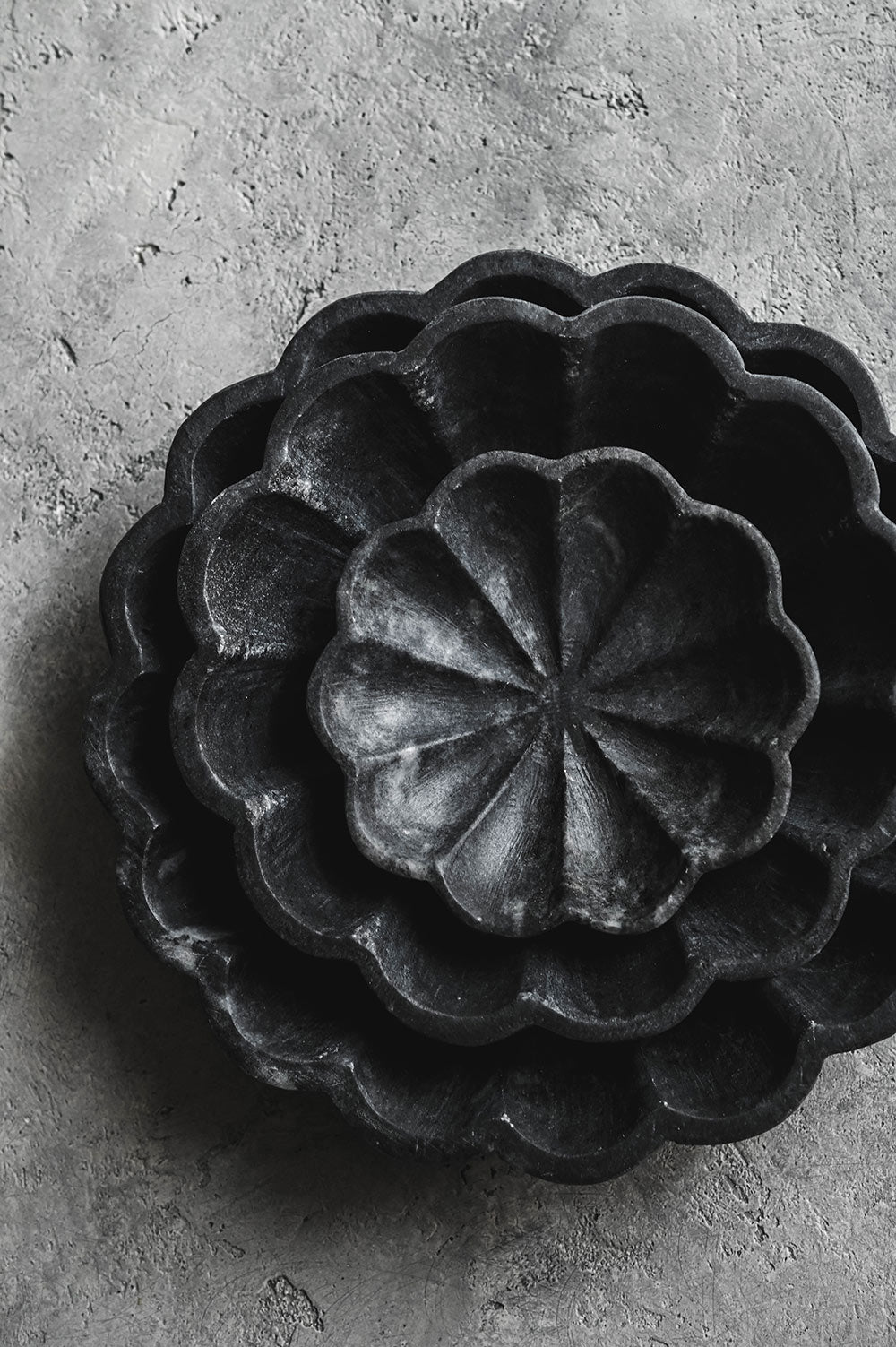 Black Marble Scalloped Tray