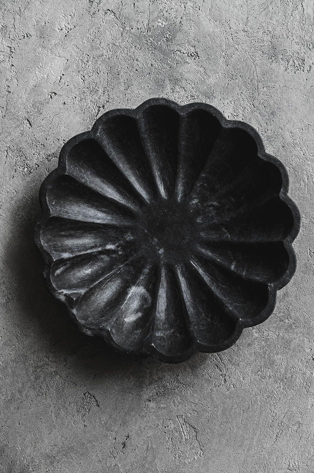 Black Marble Scalloped Tray