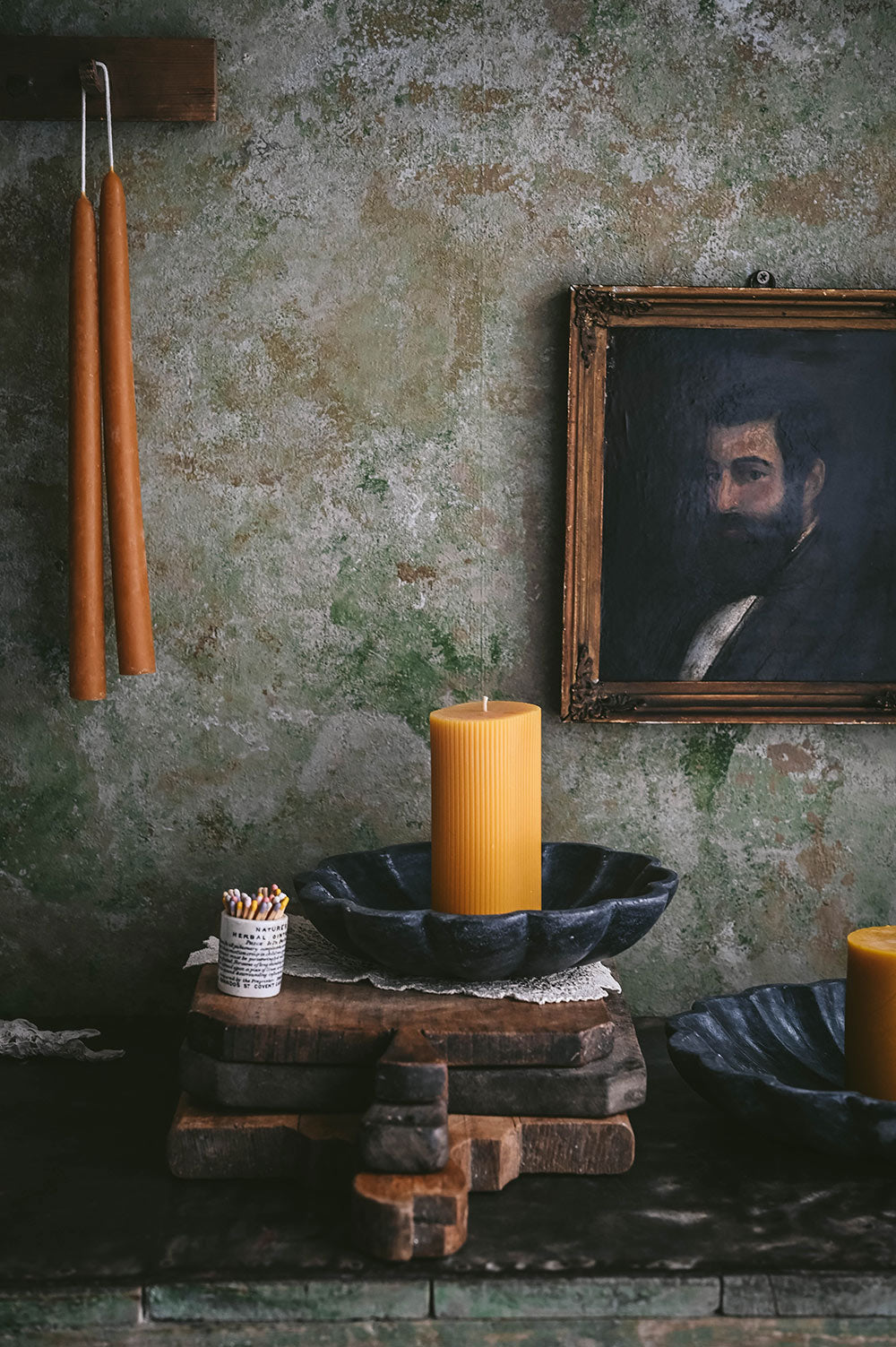 Black Marble Scalloped Tray