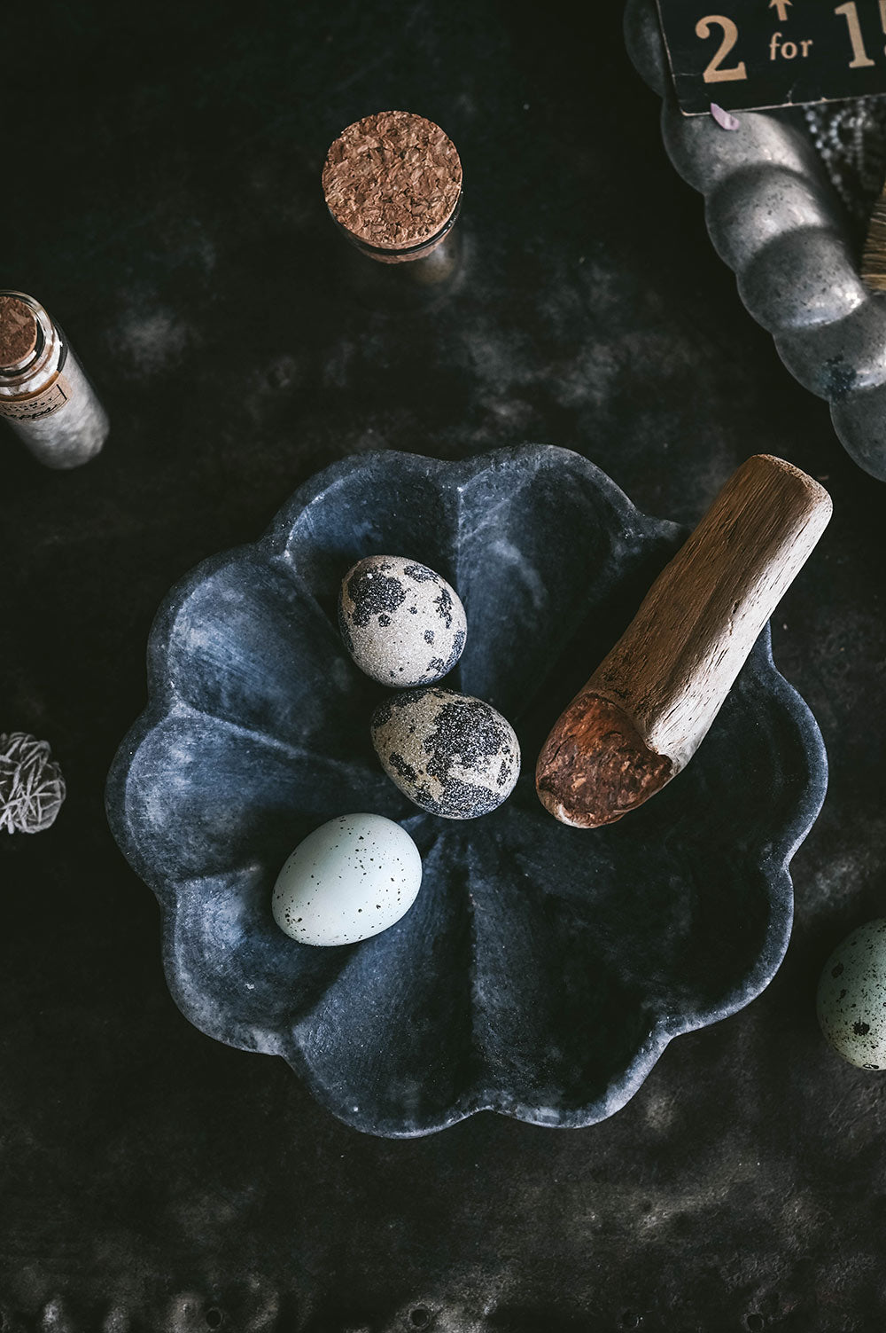 Black Marble Scalloped Tray