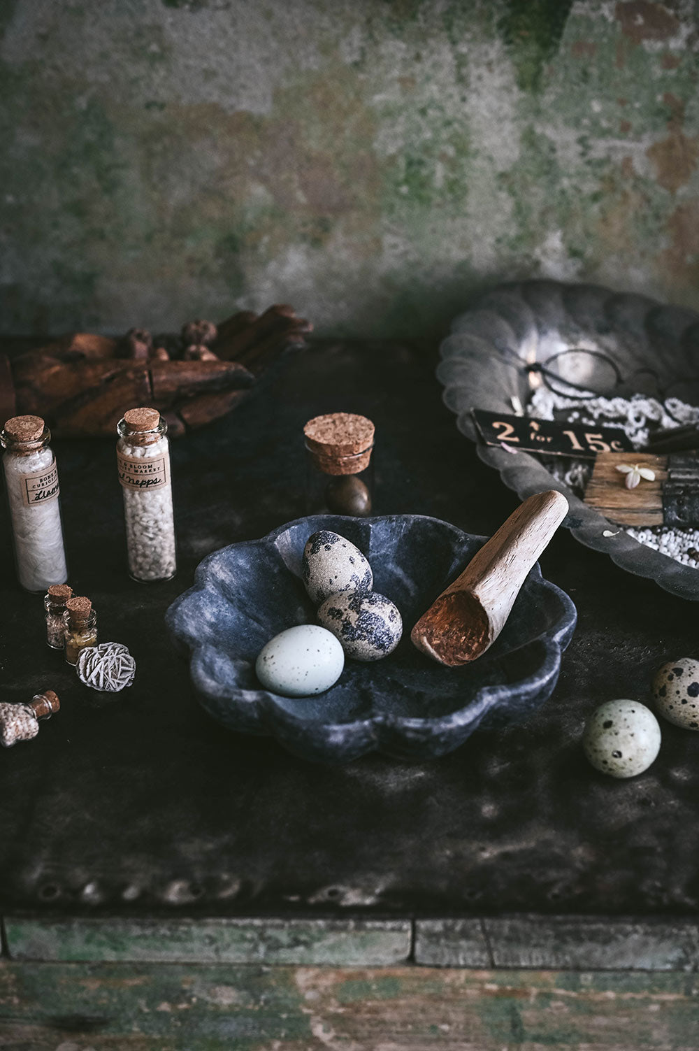 Black Marble Scalloped Tray
