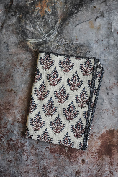 Block-Printed Tea Towel - Indigo Iris