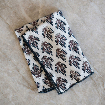 Block-Printed Tea Towel - Indigo Iris
