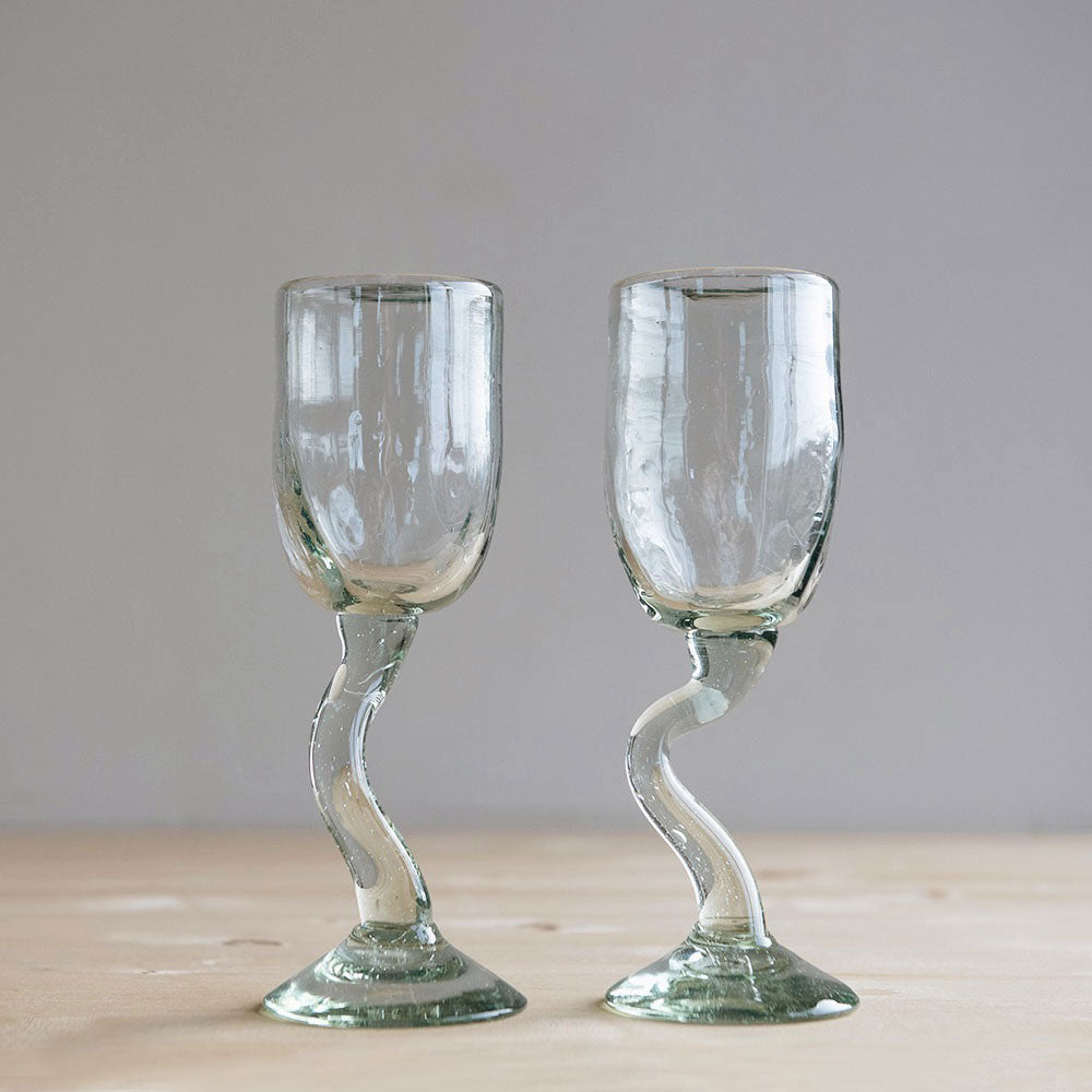 Artisan Handblown Recycled Wine Glass