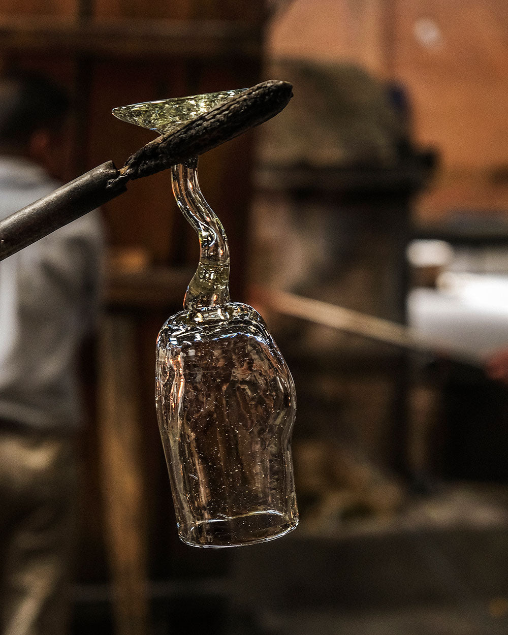 Artisan Handblown Recycled Wine Glass