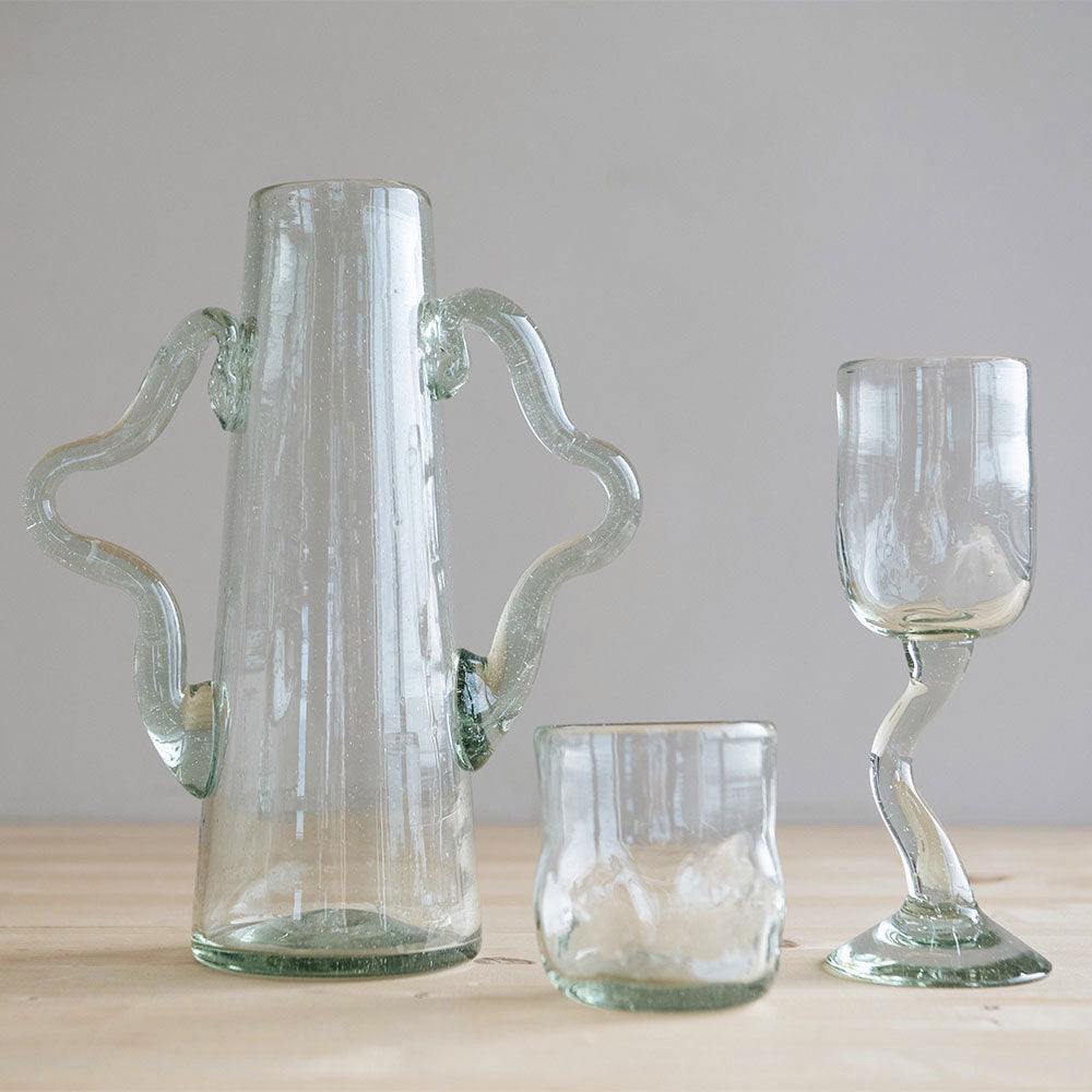 Artisan Handblown Organic Shape Glass