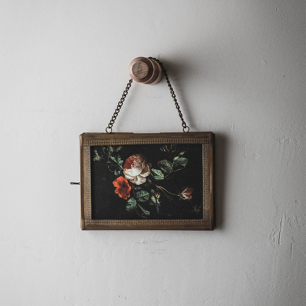 Brass & Glass Hanging Chain Frame - 8x10