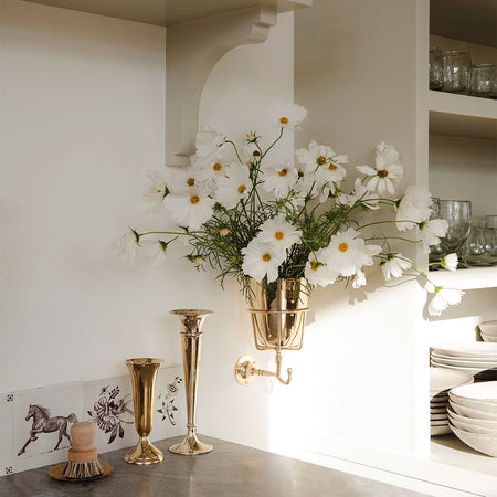 Roan Iris Opal Wall Vessel - brushed nickel