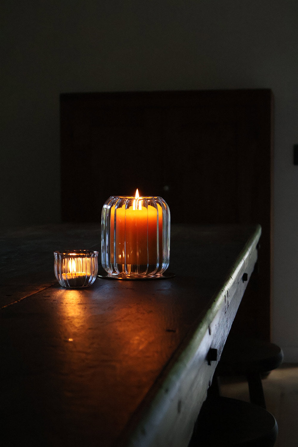 Fluted Glass Lantern - Large