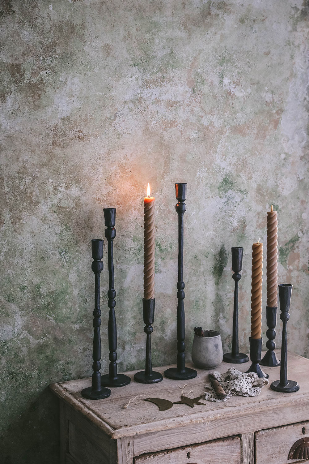 Hand-Forged Iron Candlestick Set – roaniris.co