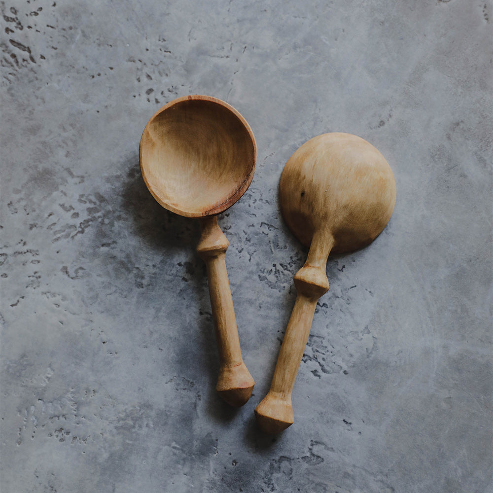 Carved Scoop Spoon Set