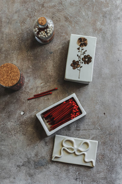 Hand-painted Posy Ceramic Matchbox