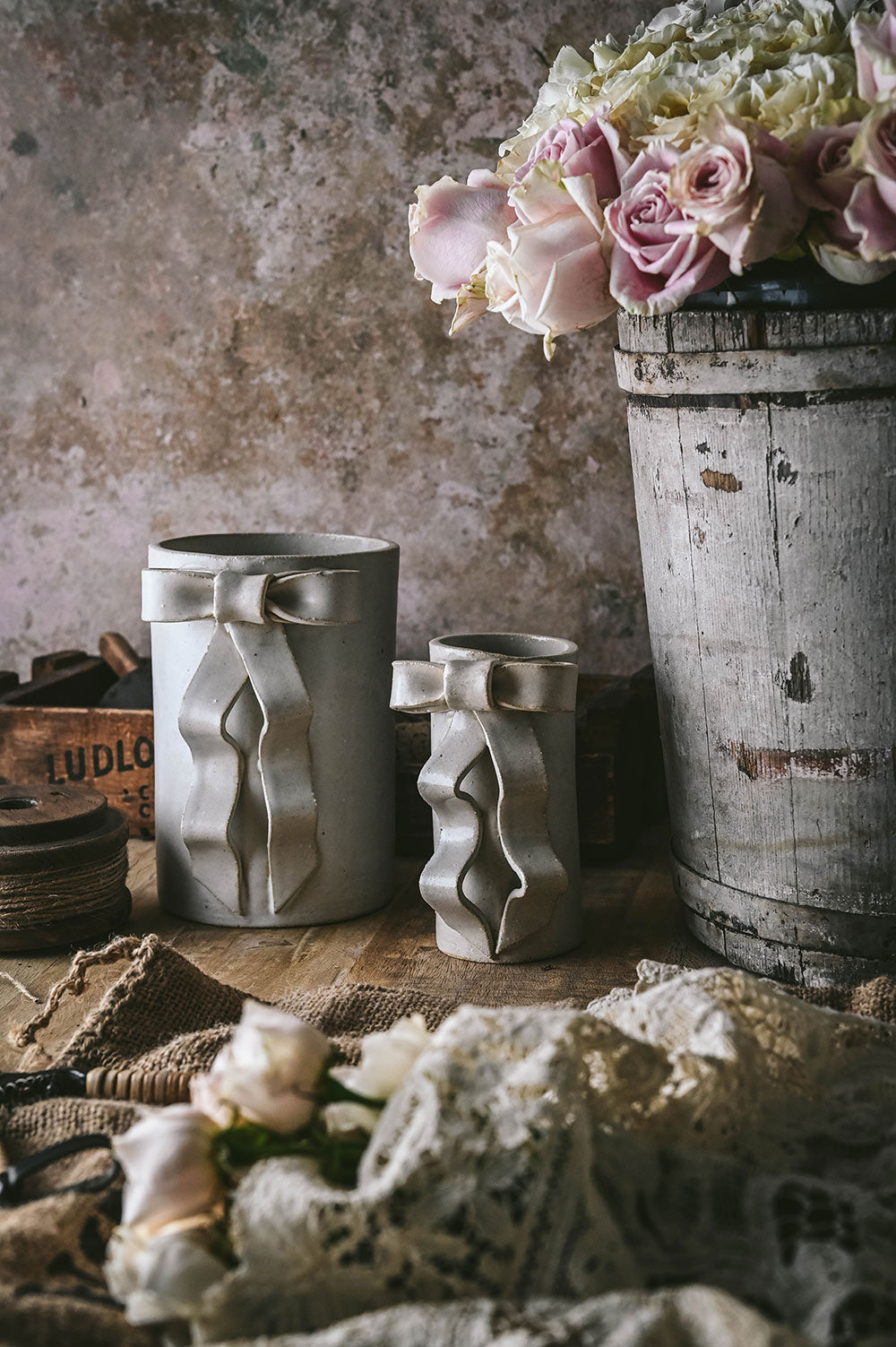 Small Ceramic Bow Vase