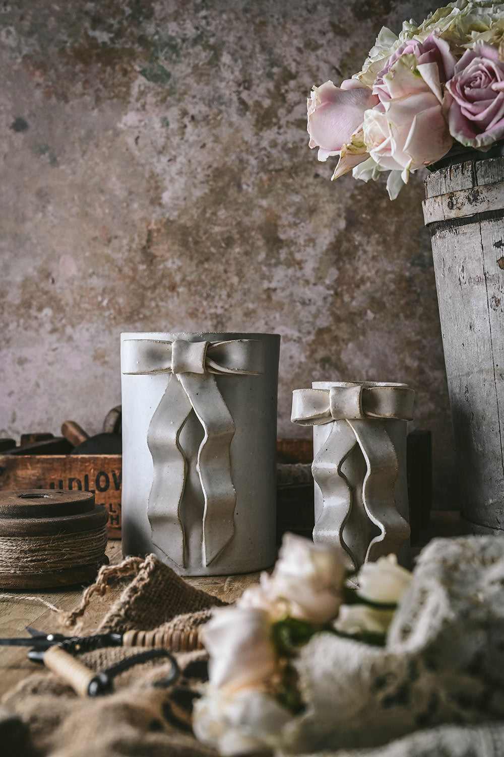 Small Ceramic Bow Vase