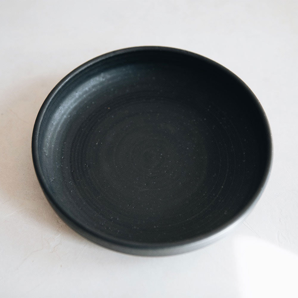 Ceramic Flat Bowl - Dark