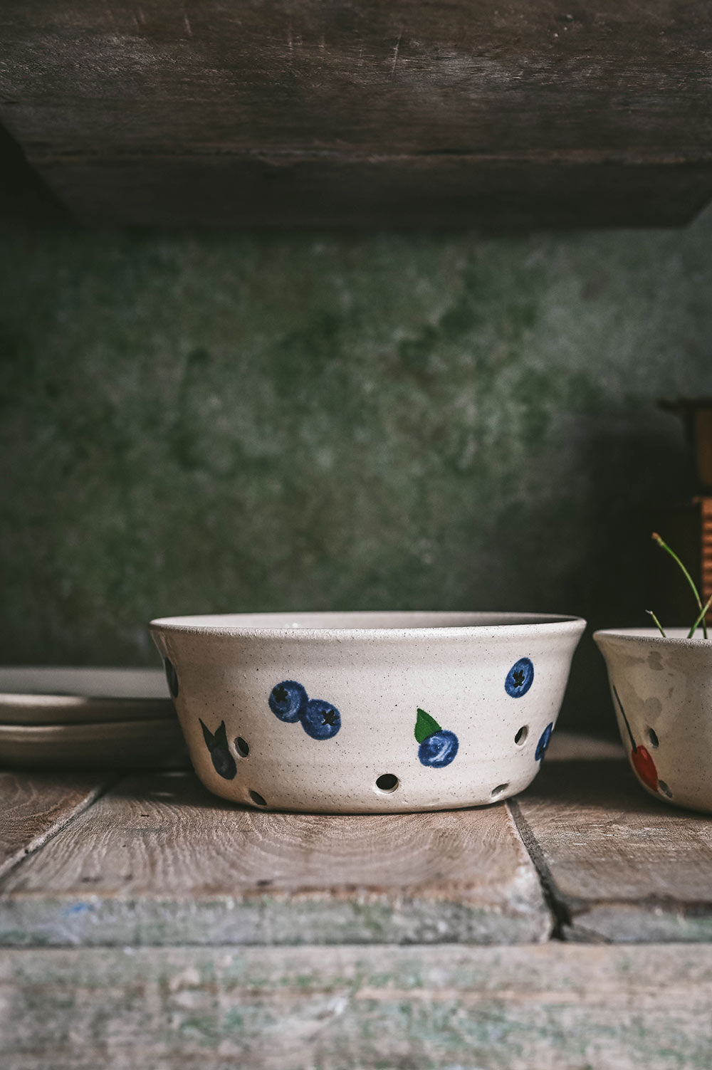 Ceramic Berry Colander Bowl - Blueberry