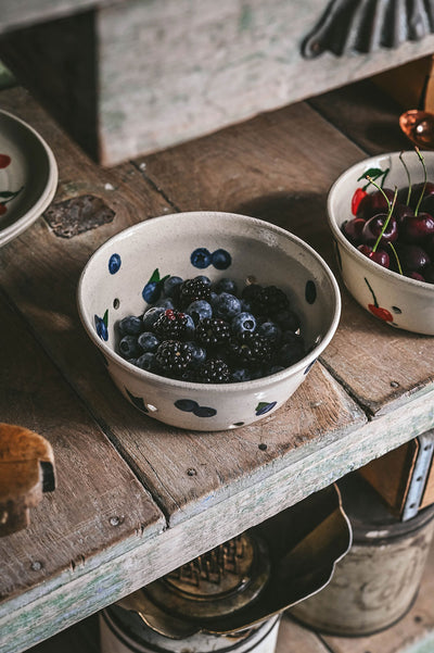 Ceramic Berry Colander Bowl - Blueberry
