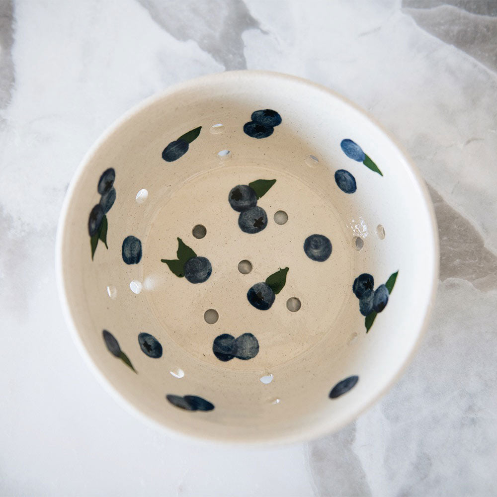 Ceramic Berry Colander Bowl - Blueberry
