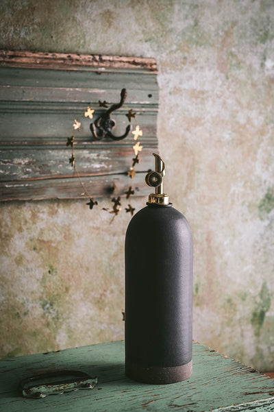 Artisan Ceramic Oil Bottle - Black