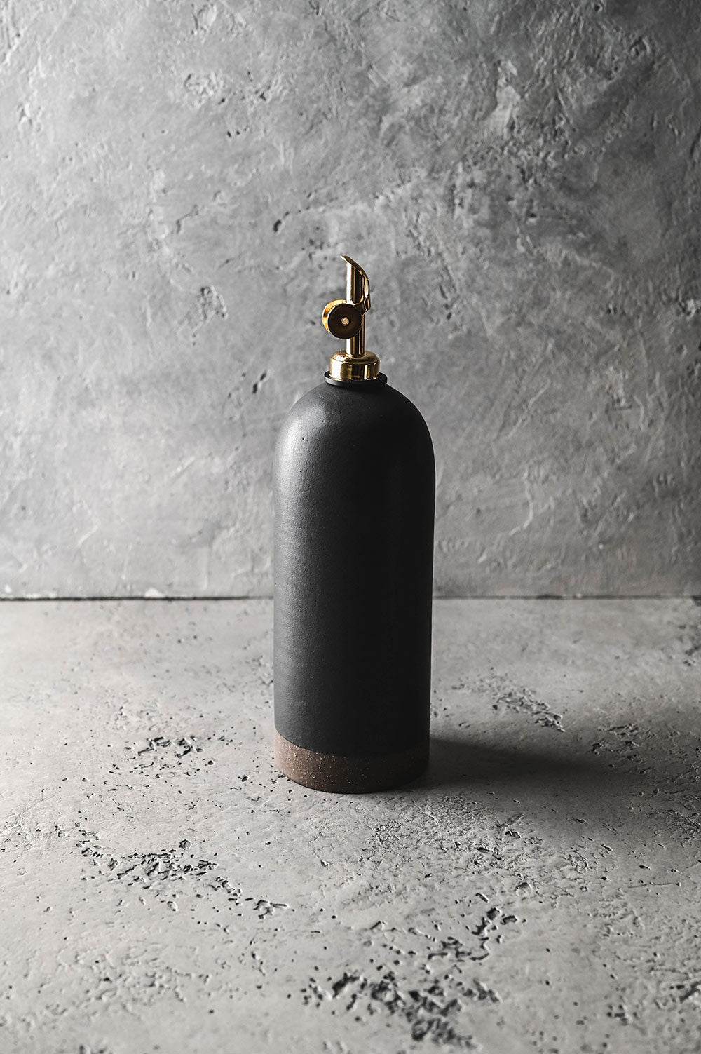 Artisan Ceramic Oil Bottle - Black