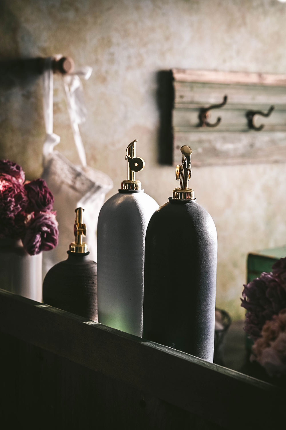 Artisan Ceramic Oil Bottle - Black
