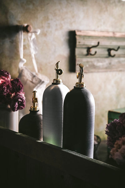 Artisan Ceramic Oil Bottle - Black