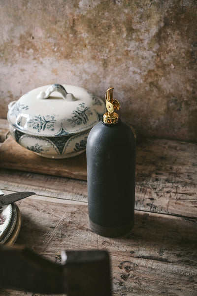 Artisan Ceramic Oil Bottle - Black