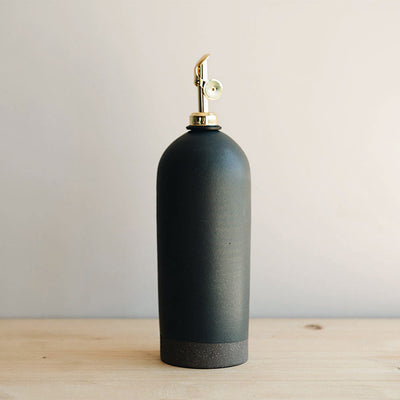 Artisan Ceramic Oil Bottle - Black