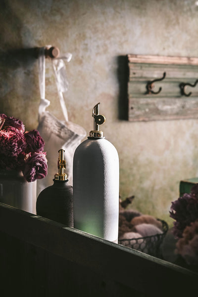 Artisan Ceramic Oil Bottle - Natural
