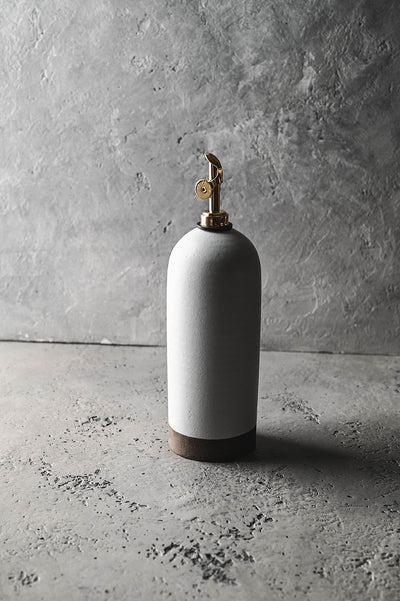 Artisan Ceramic Oil Bottle - Natural
