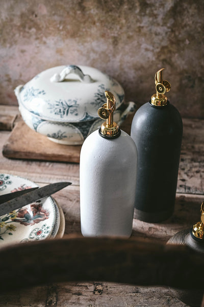 Artisan Ceramic Oil Bottle - Natural