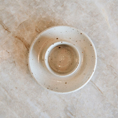 Ceramic Stubby Candle Holder - Speckle