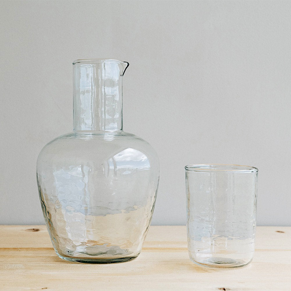 Dimpled Glass Carafe Set