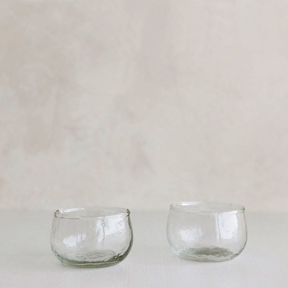 Dimpled Glass Condiment Bowl Set