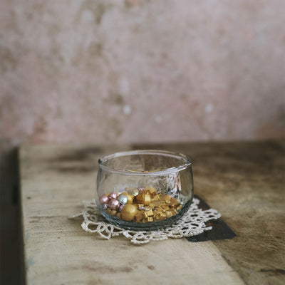 Dimpled Glass Condiment Bowl Set