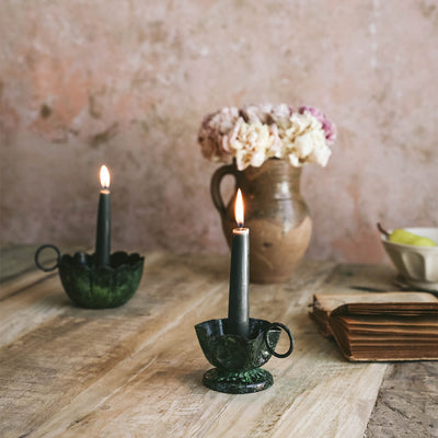 Emerald Iron Candle Holder