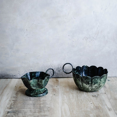 Emerald Iron Candle Holder