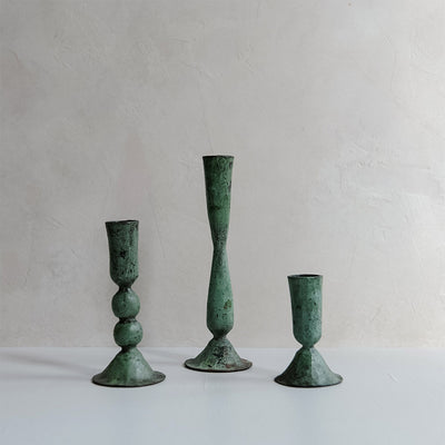 Emerald Iron Candlestick