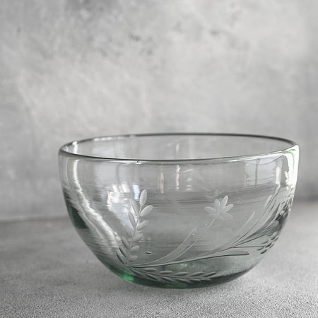 Handblown Etched Bowl