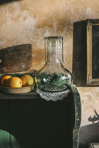 Recycled Glass Etched Carafe Set