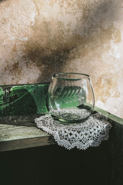 Etched Shorty Recycled Glass